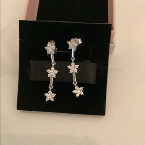 Star drop sterling silver earrings